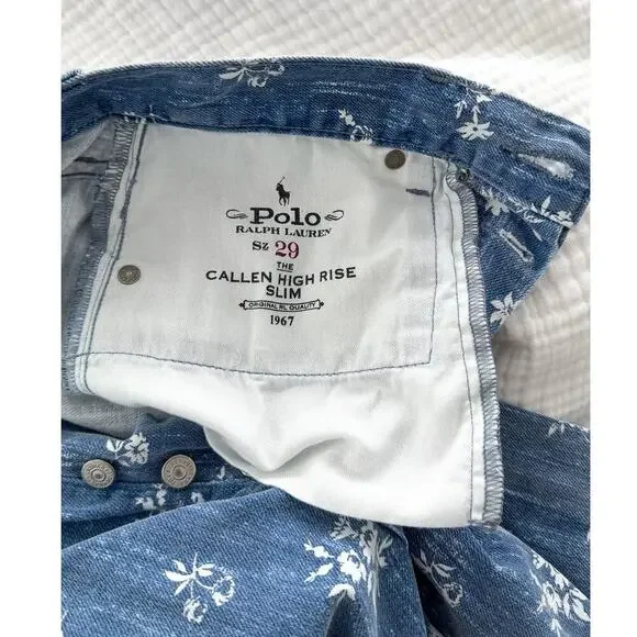 Polo Ralph Lauren Callen High Rise Slim Floral Print Jeans - Picture 5 of 8